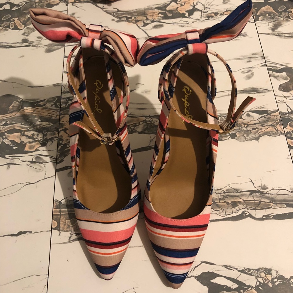 Qupid Striped Heels